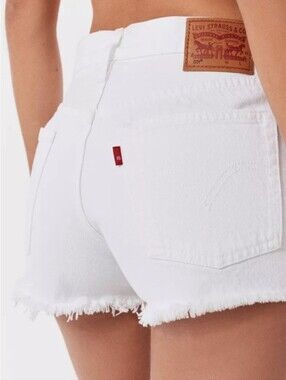 Levi's Premium 501 White Mid-Rise Denim Shorts LIKE NEW SIZE 27